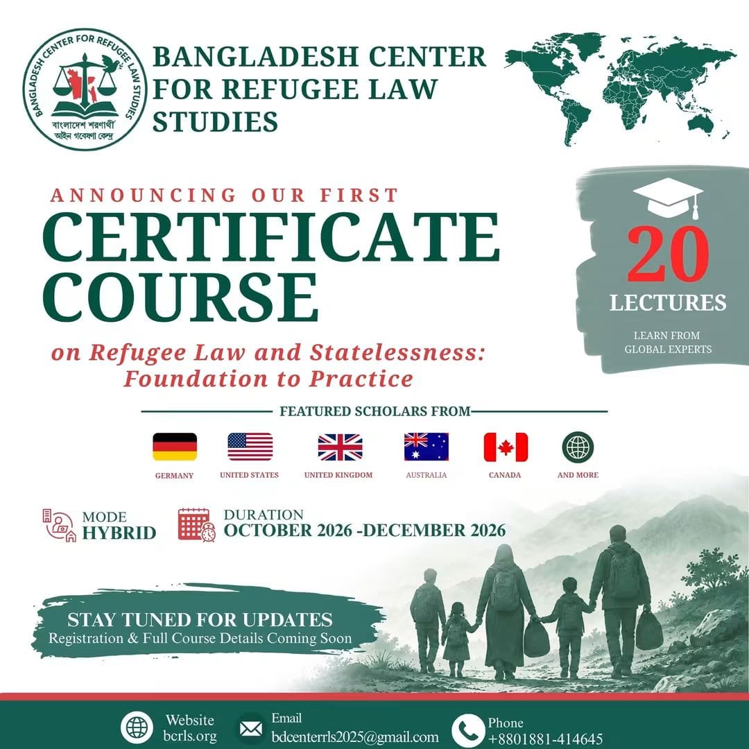 Certificate Course on Refugee Law and Statelessness: Foundation to Practice